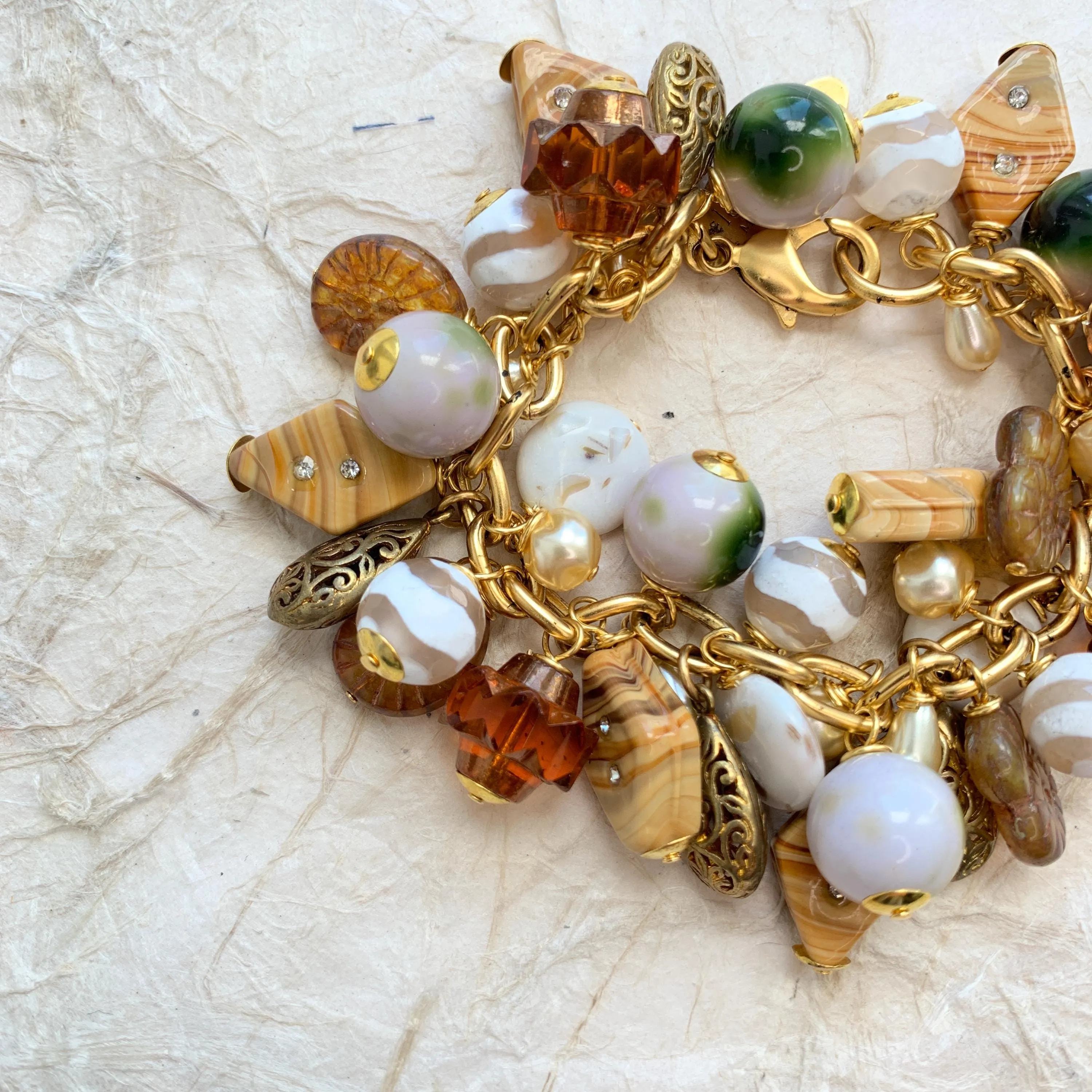 Earthen Beaded Charm Bracelet