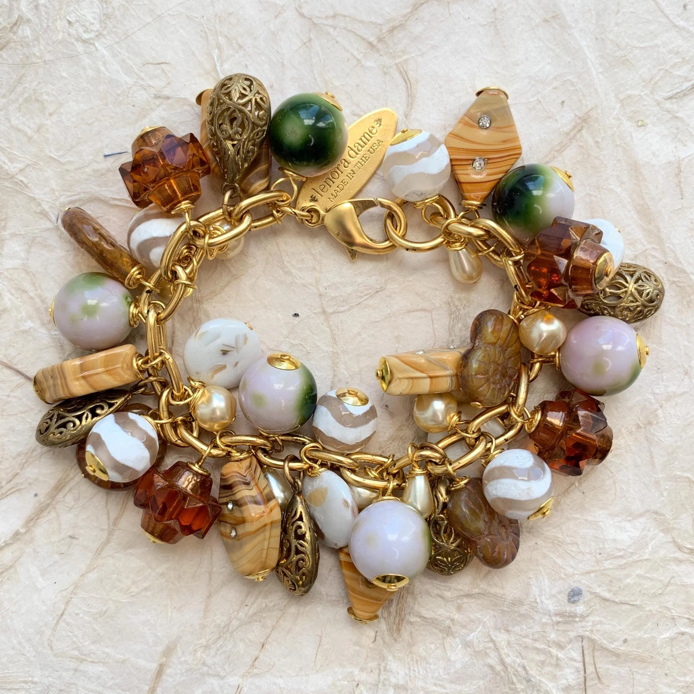 Earthen Beaded Charm Bracelet