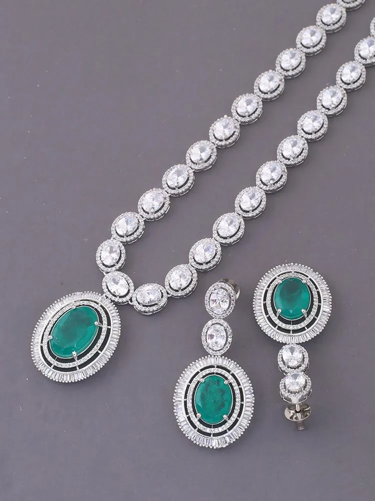 Emerald Aaima Zirconia Jewellery Set