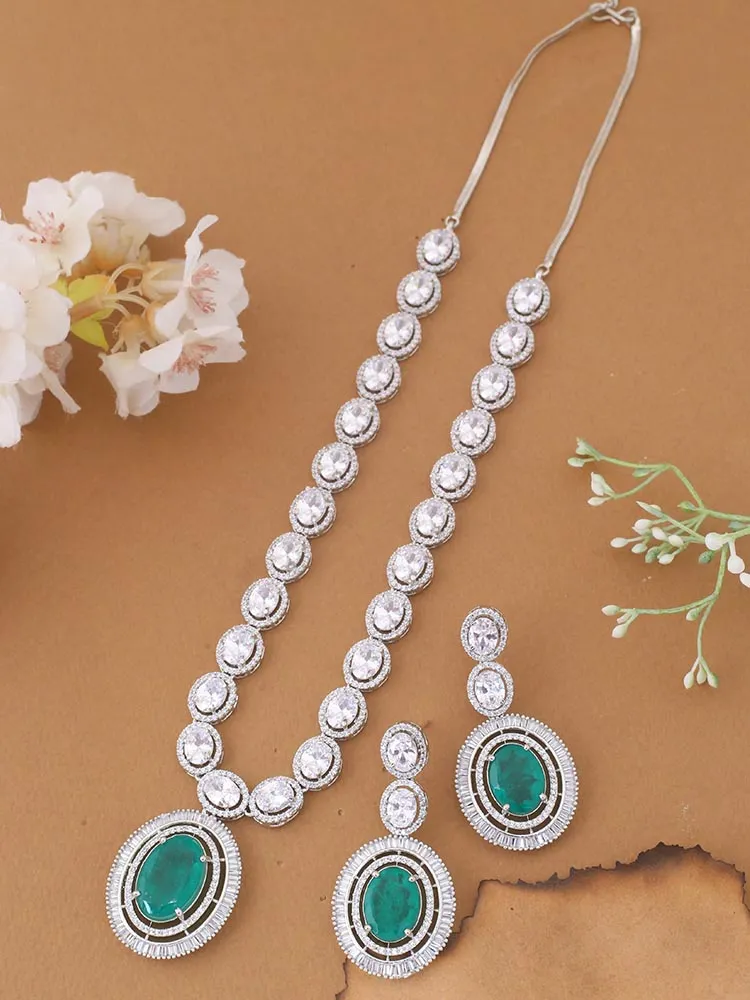 Emerald Aaima Zirconia Jewellery Set