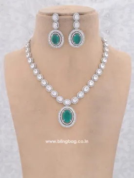 Emerald Aaima Zirconia Jewellery Set