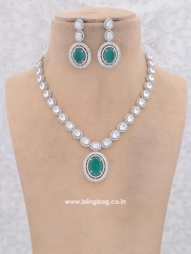 Emerald Aaima Zirconia Jewellery Set