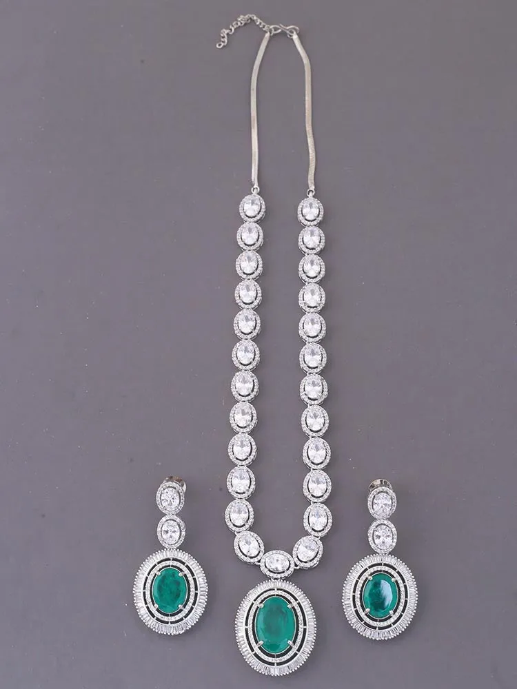 Emerald Aaima Zirconia Jewellery Set