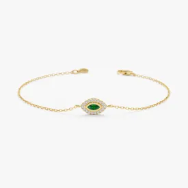 Emerald Diamond Eye Bracelet, Gemma