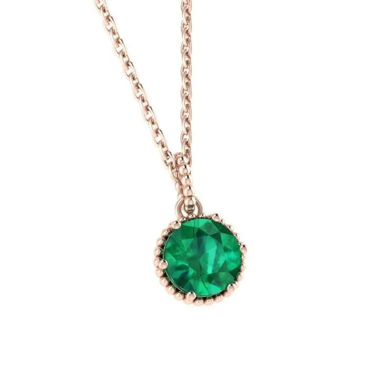 Emerald Pendant in 14K Gold