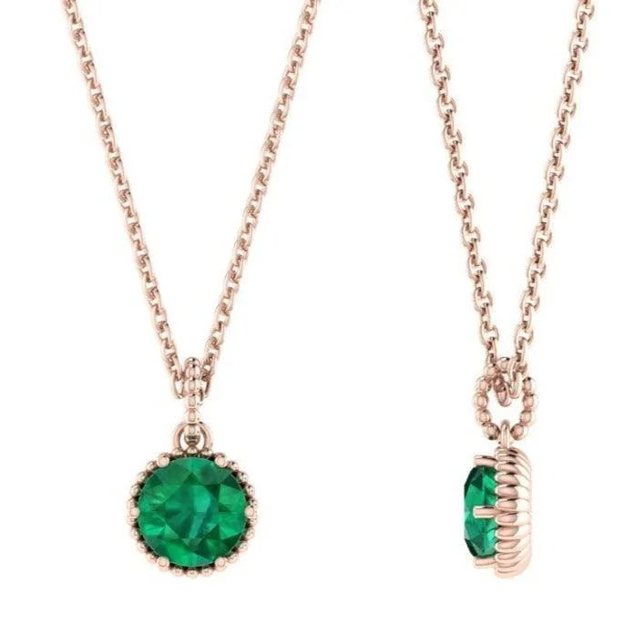 Emerald Pendant in 14K Gold