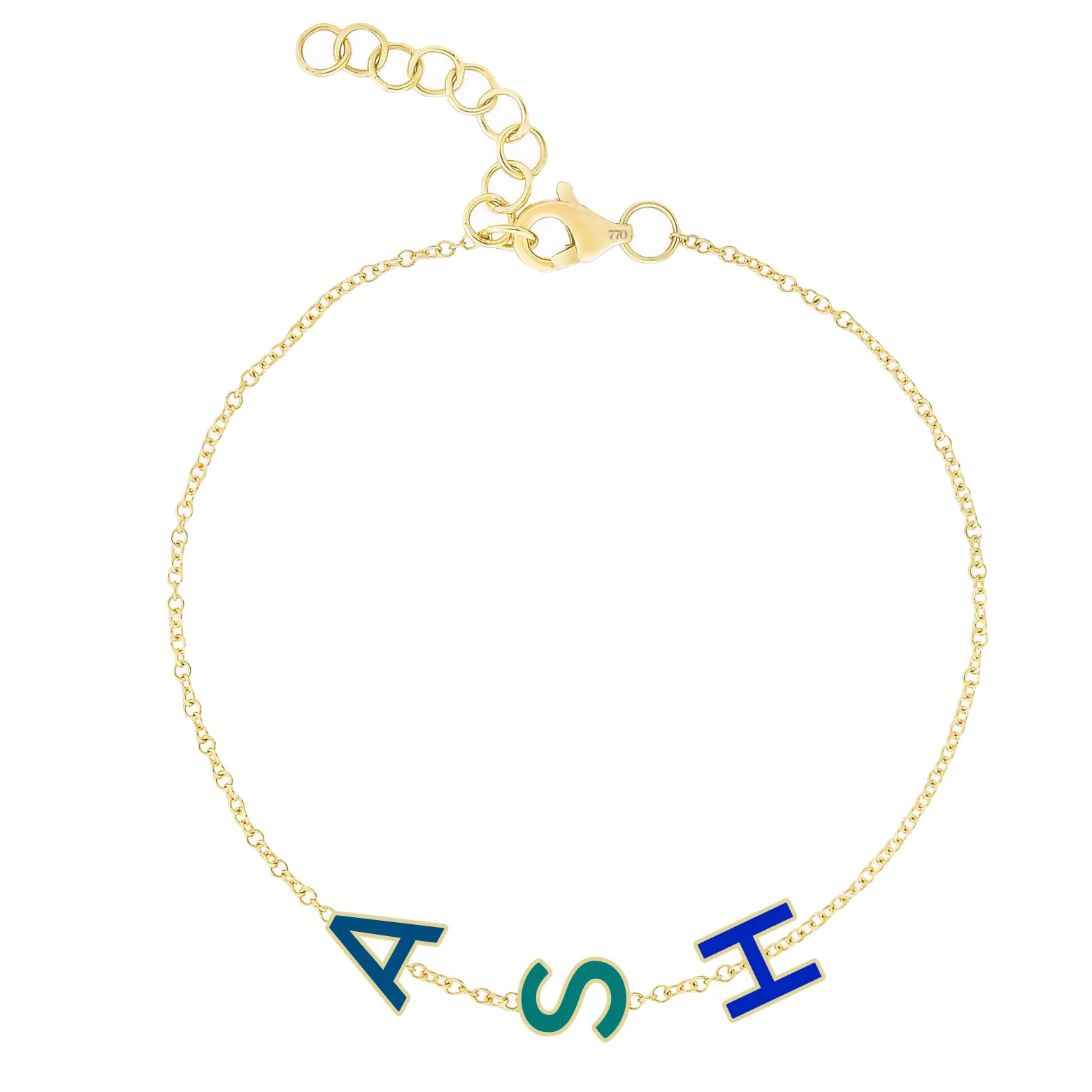 Enamel Multiple Initials Bracelet