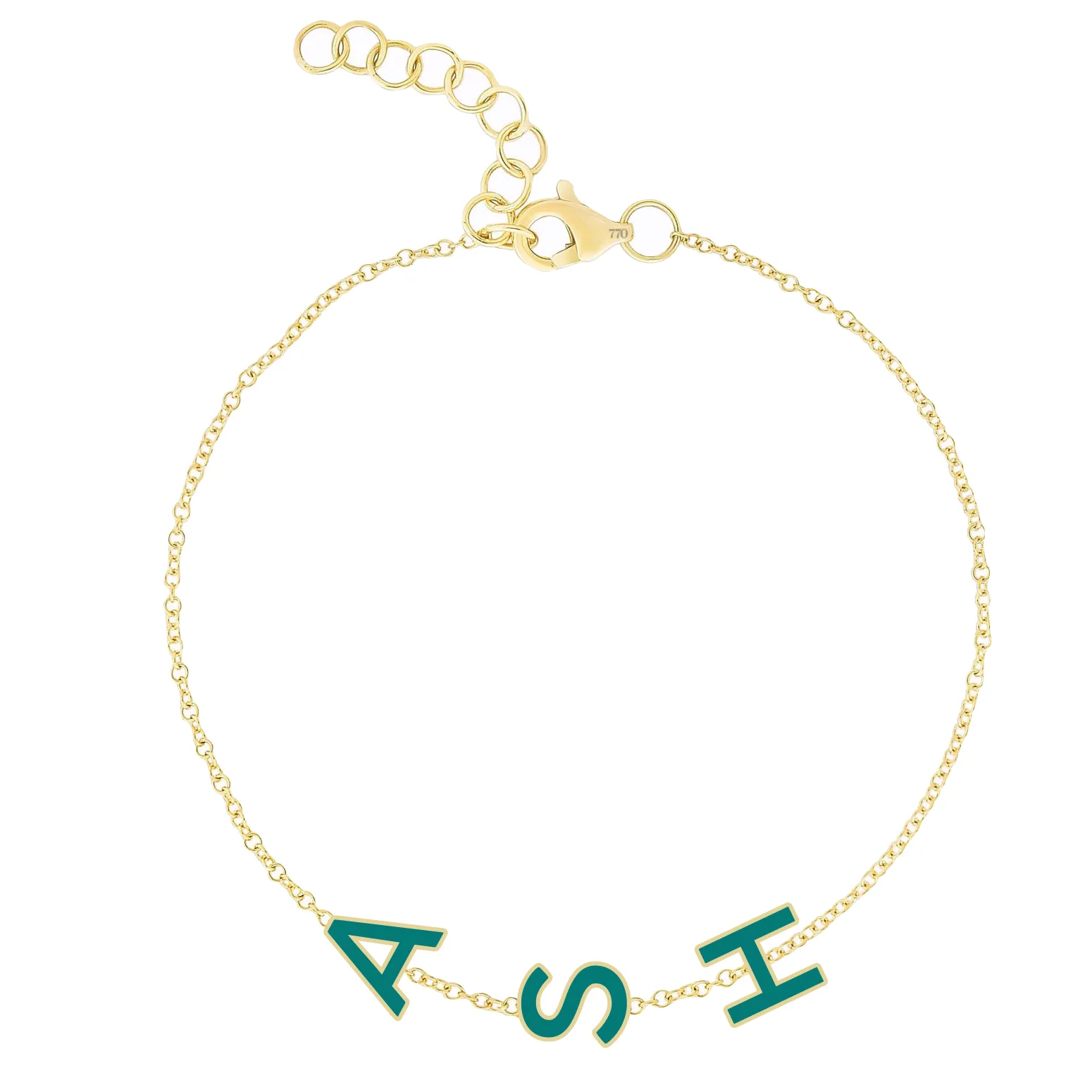 Enamel Multiple Initials Bracelet