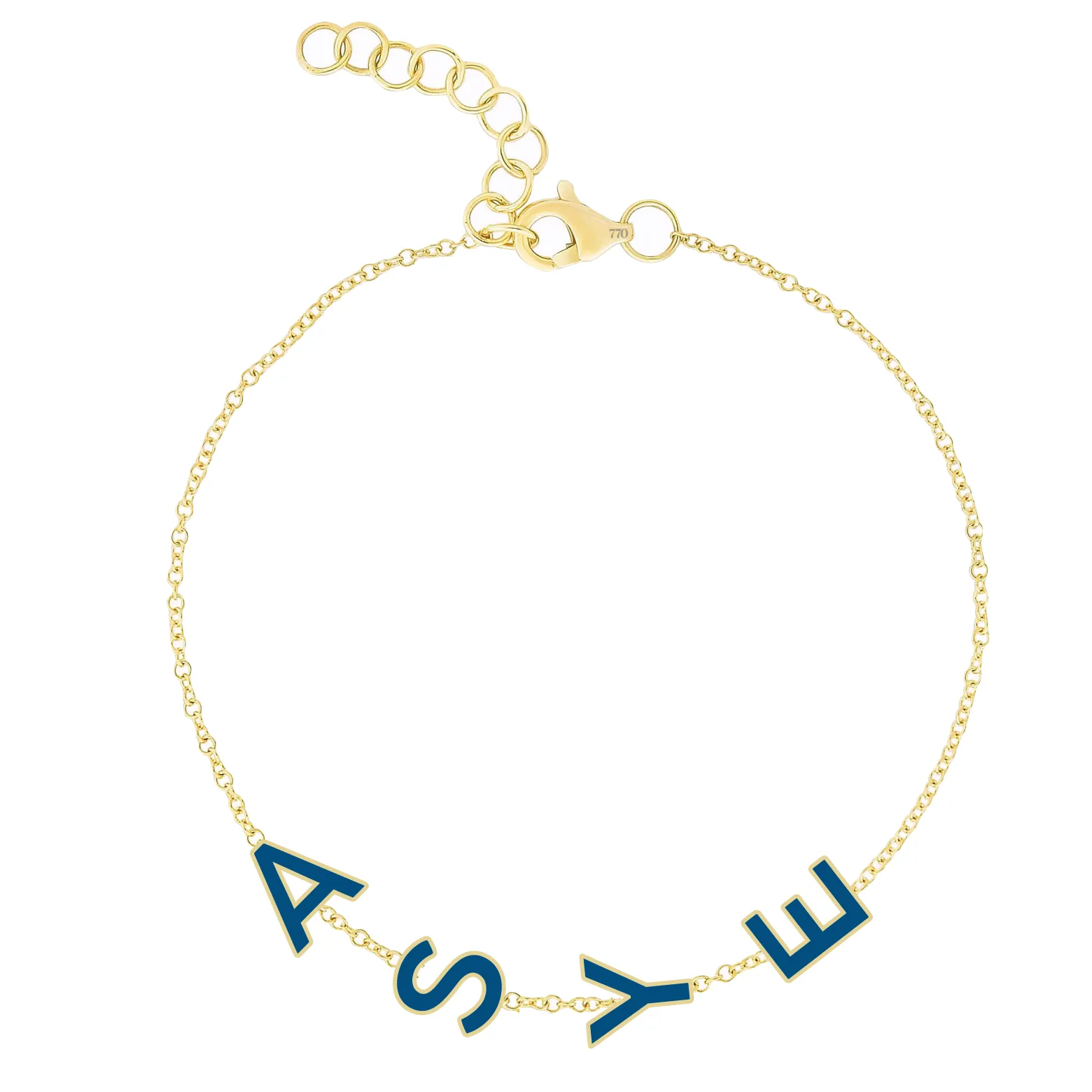 Enamel Multiple Initials Bracelet