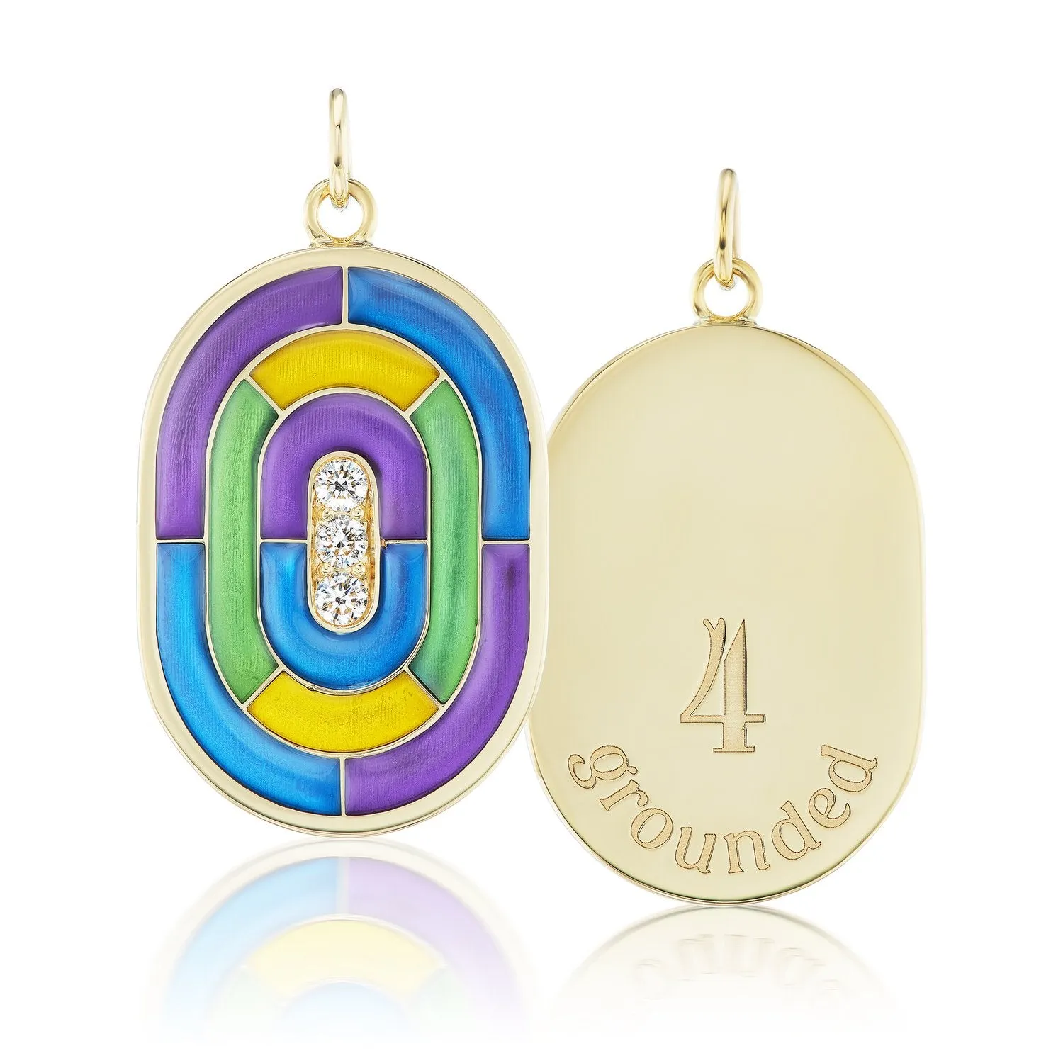 Enamel Numerology Pendant Charm