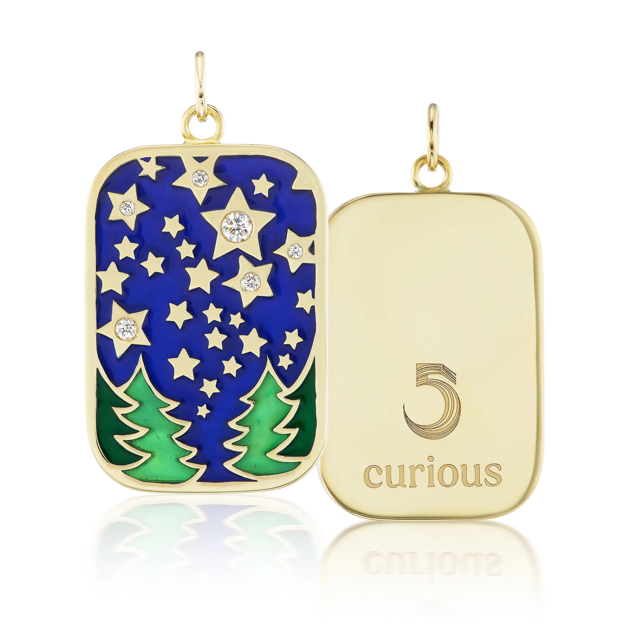 Enamel Numerology Pendant Charm