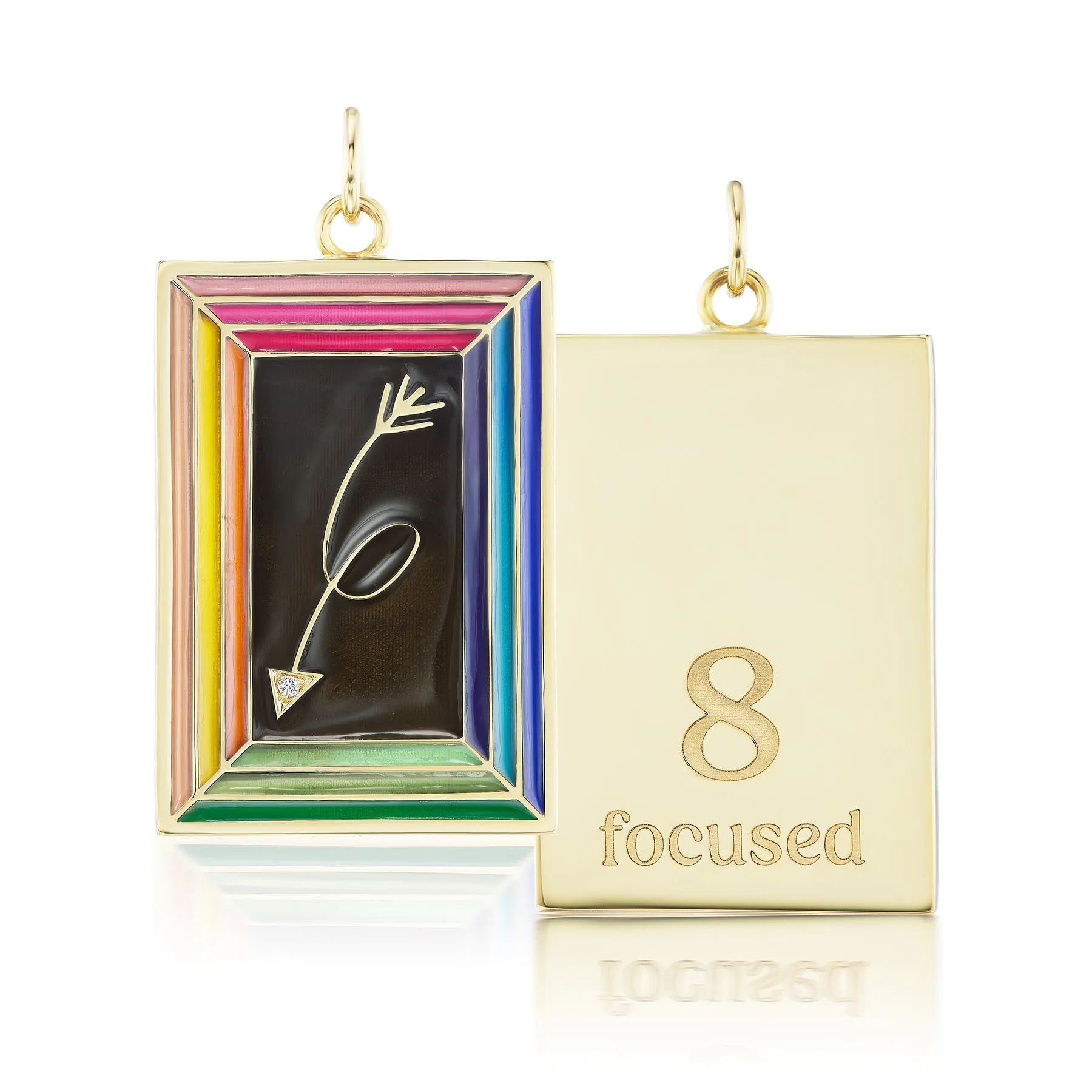 Enamel Numerology Pendant Charm