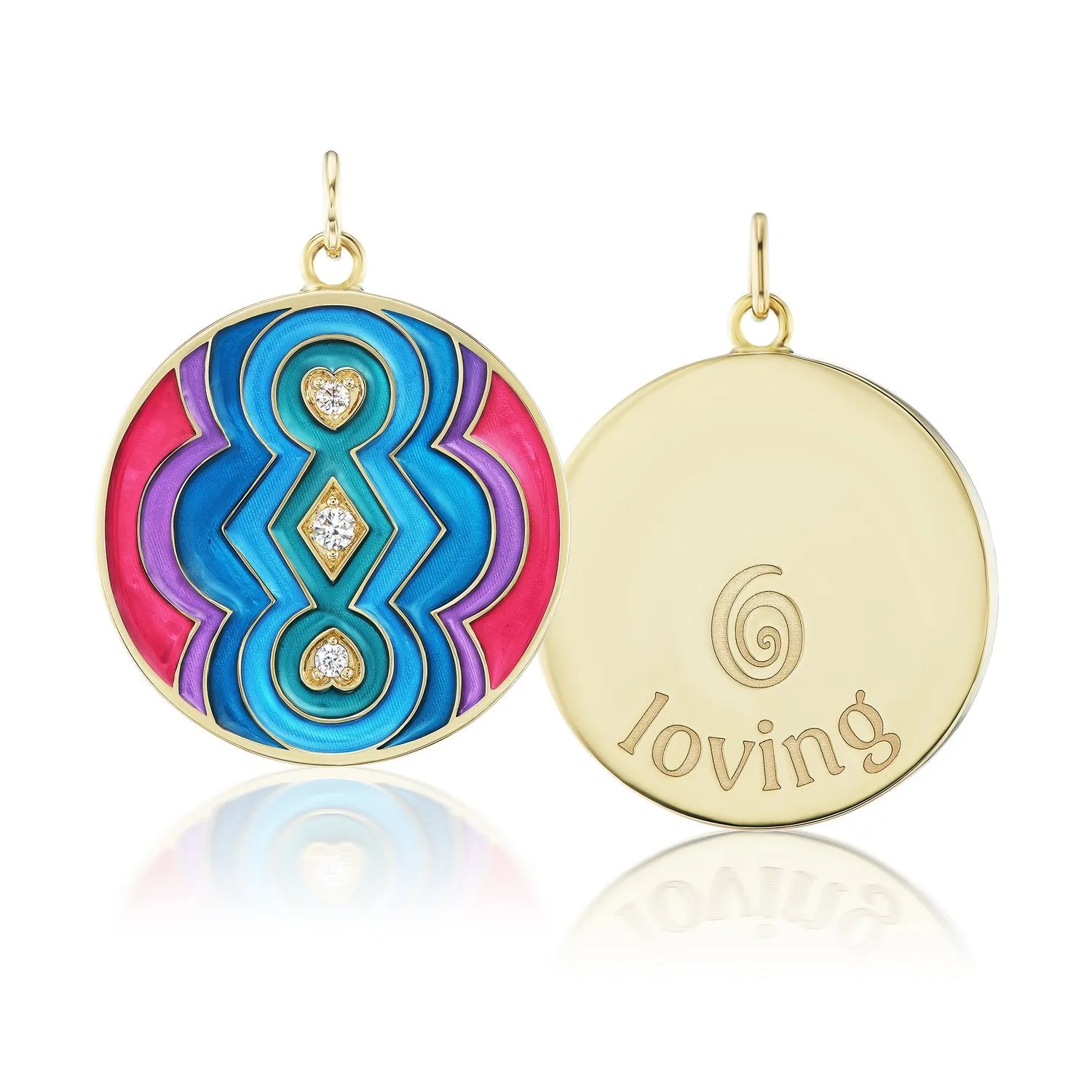 Enamel Numerology Pendant Charm