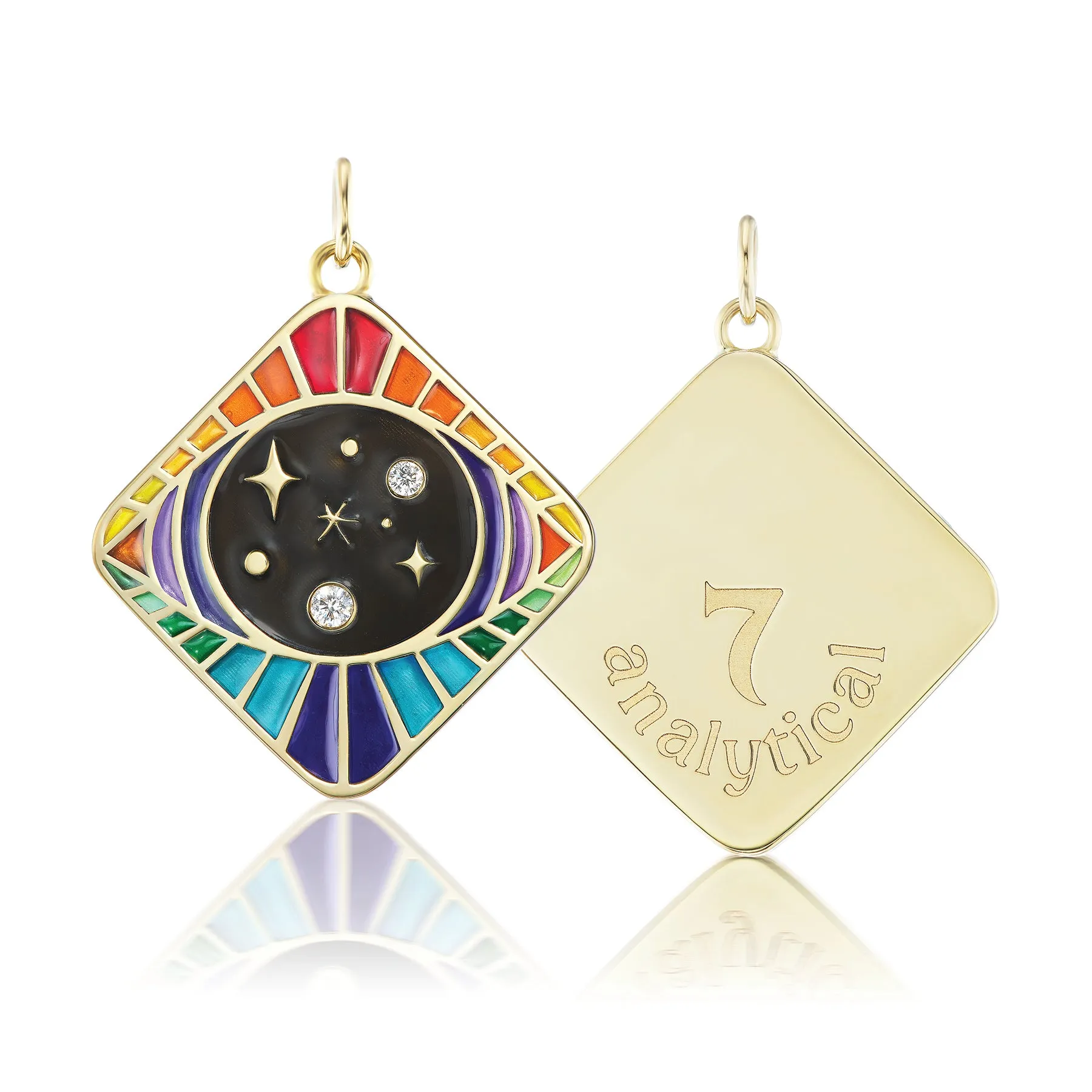 Enamel Numerology Pendant Charm