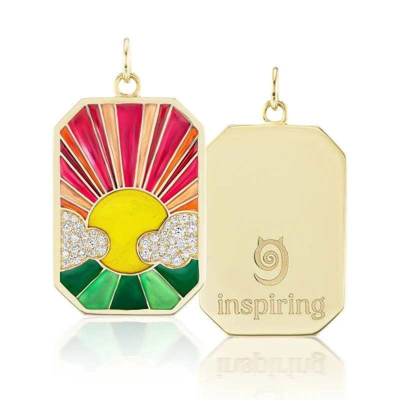 Enamel Numerology Pendant Charm