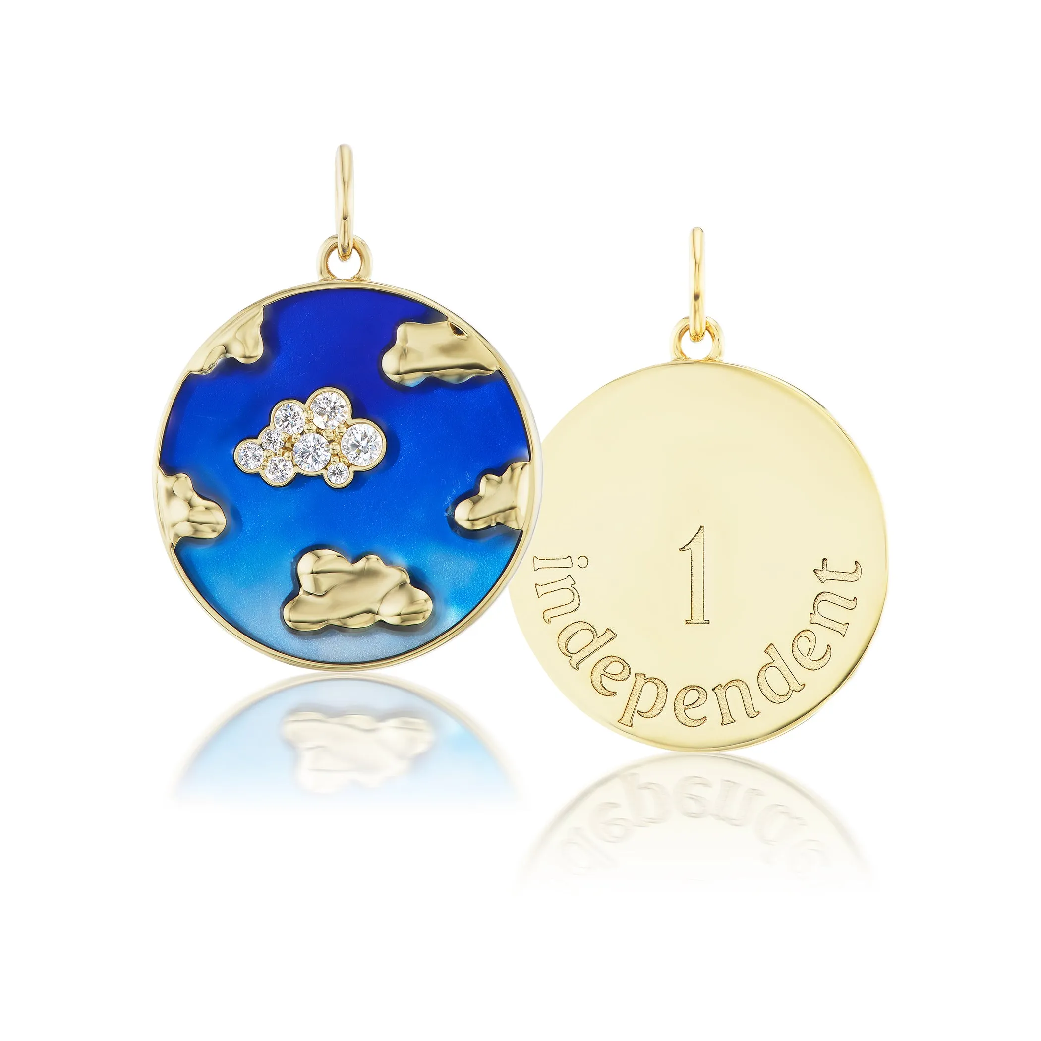 Enamel Numerology Pendant Charm