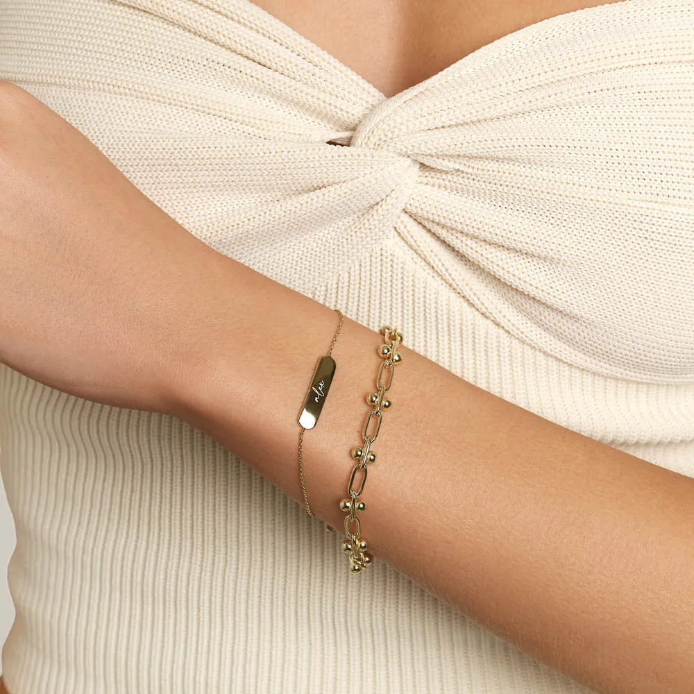 Engravable Bar Bracelet in Gold