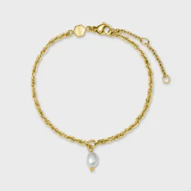 Essentielle Twisted Chain Bracelet Pearl Gold Colour