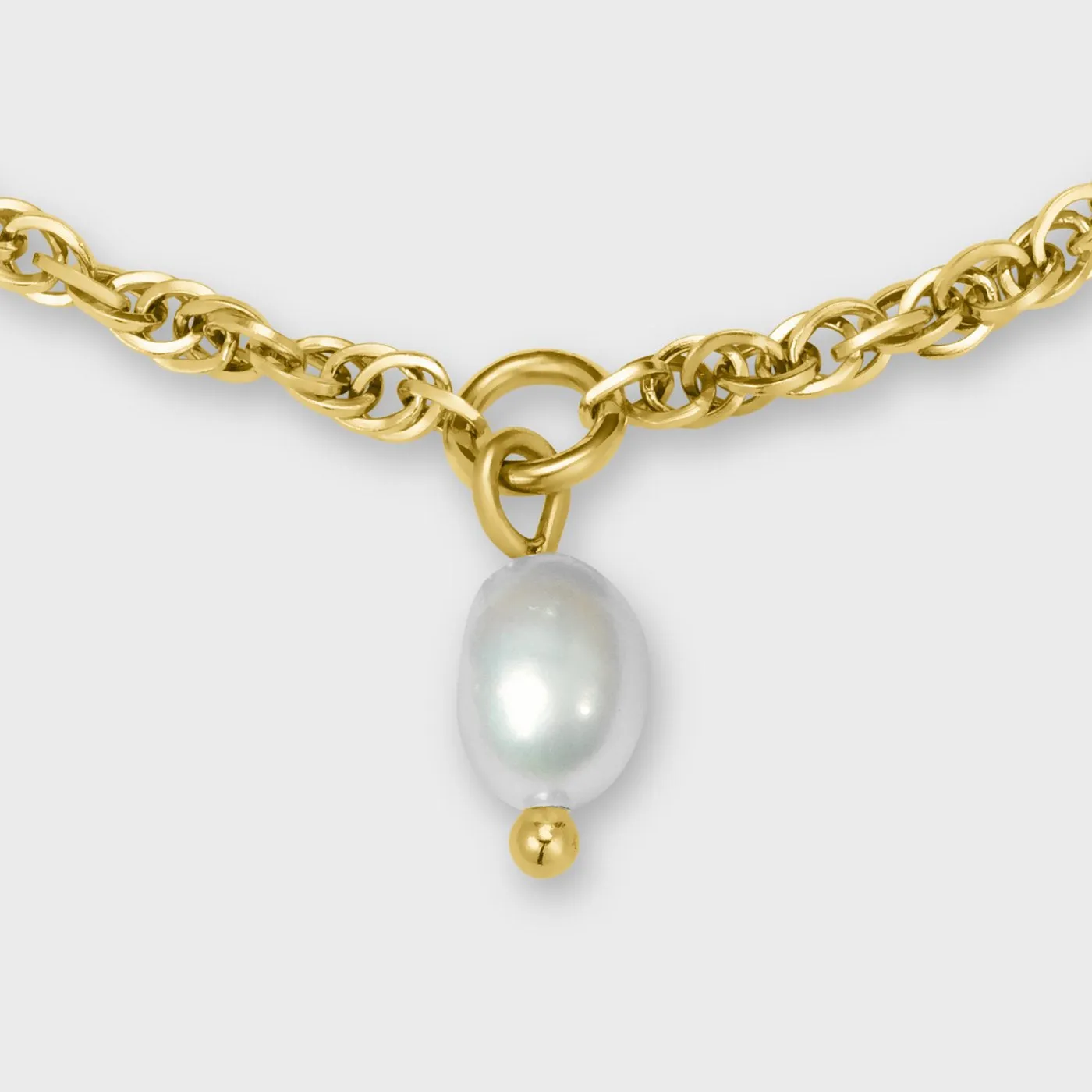 Essentielle Twisted Chain Bracelet Pearl Gold Colour