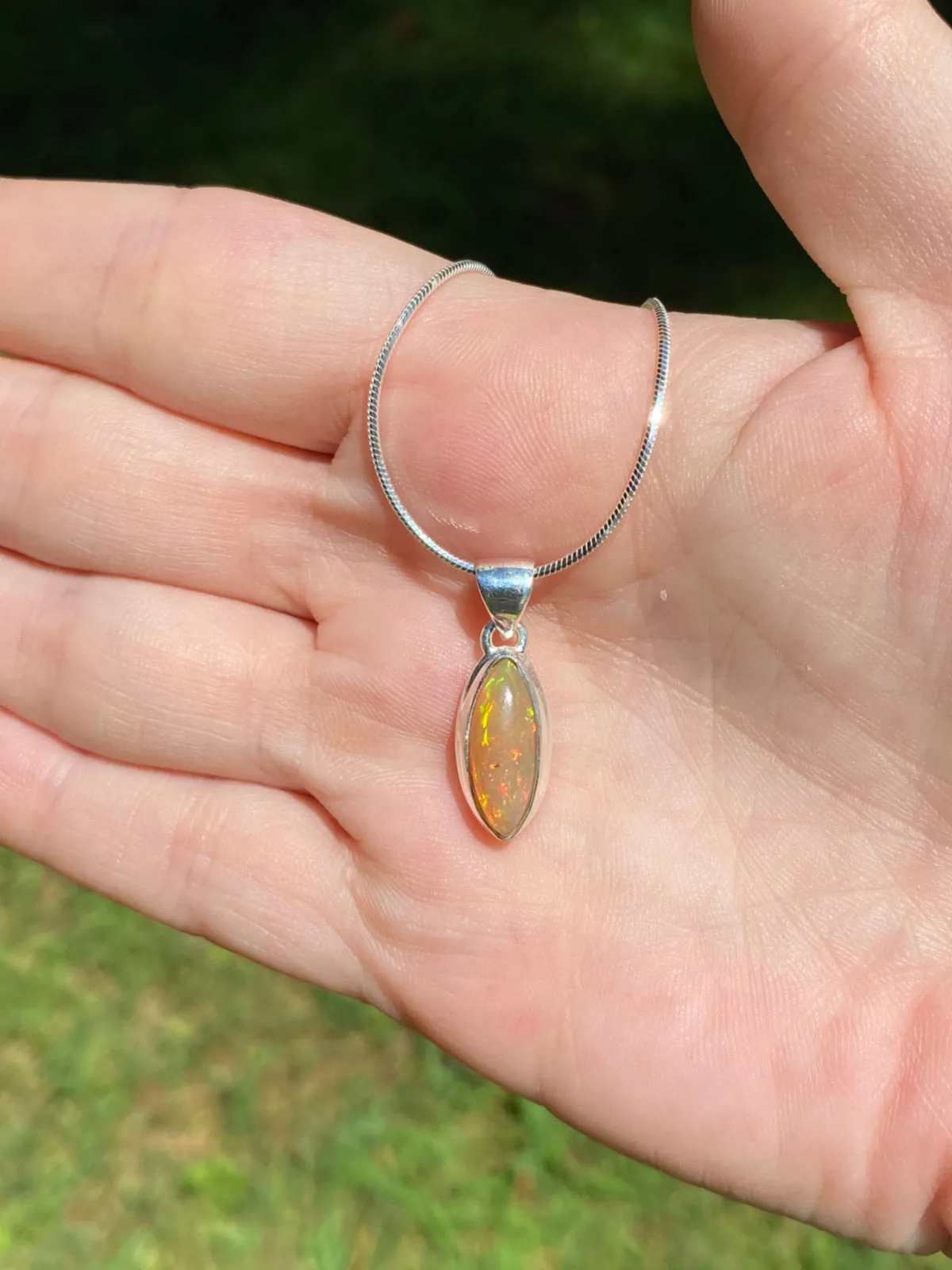 Ethiopian Opal Pendant Necklace