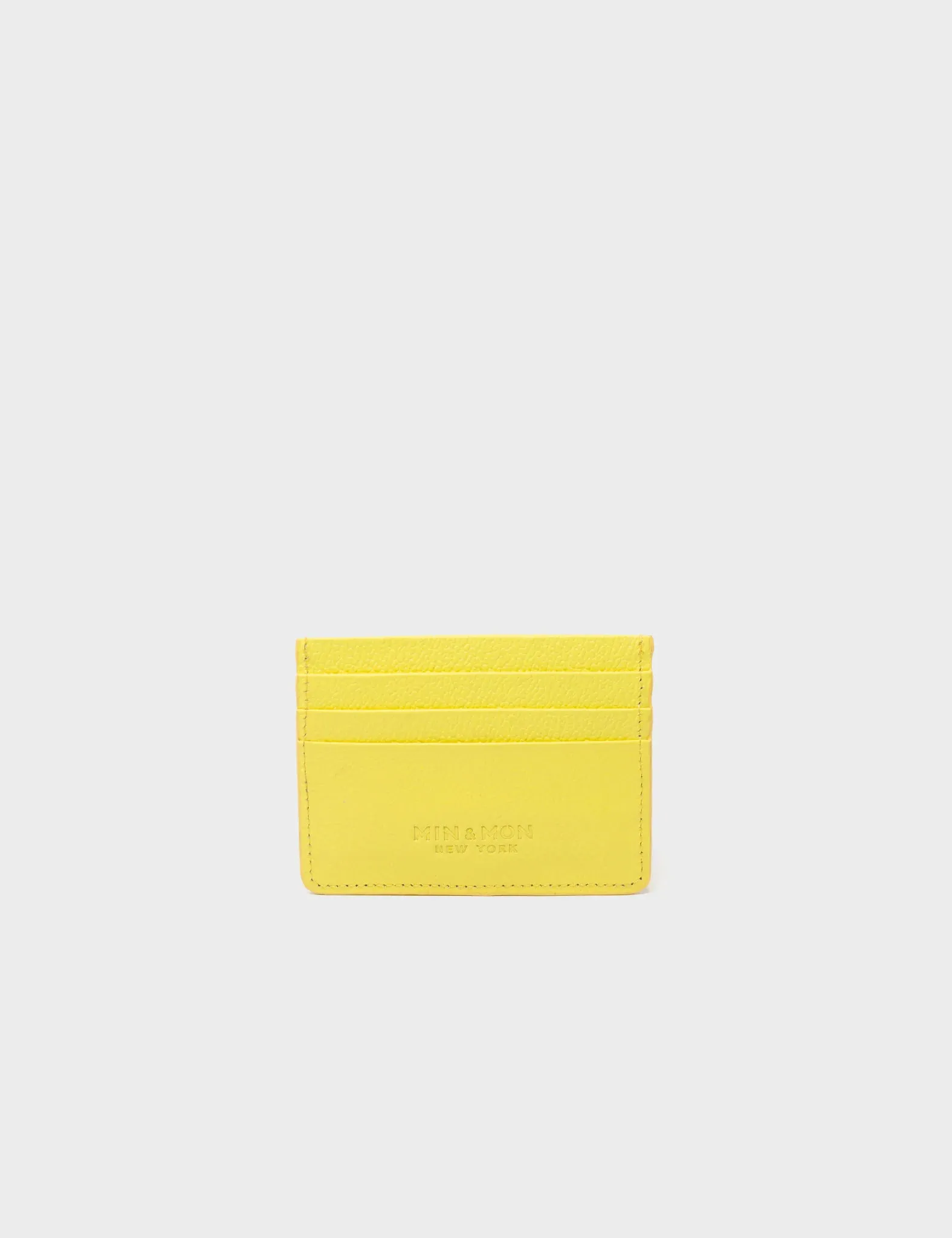 Filium Light Yellow Leather Cardholder - All Over Eyes Embroidery