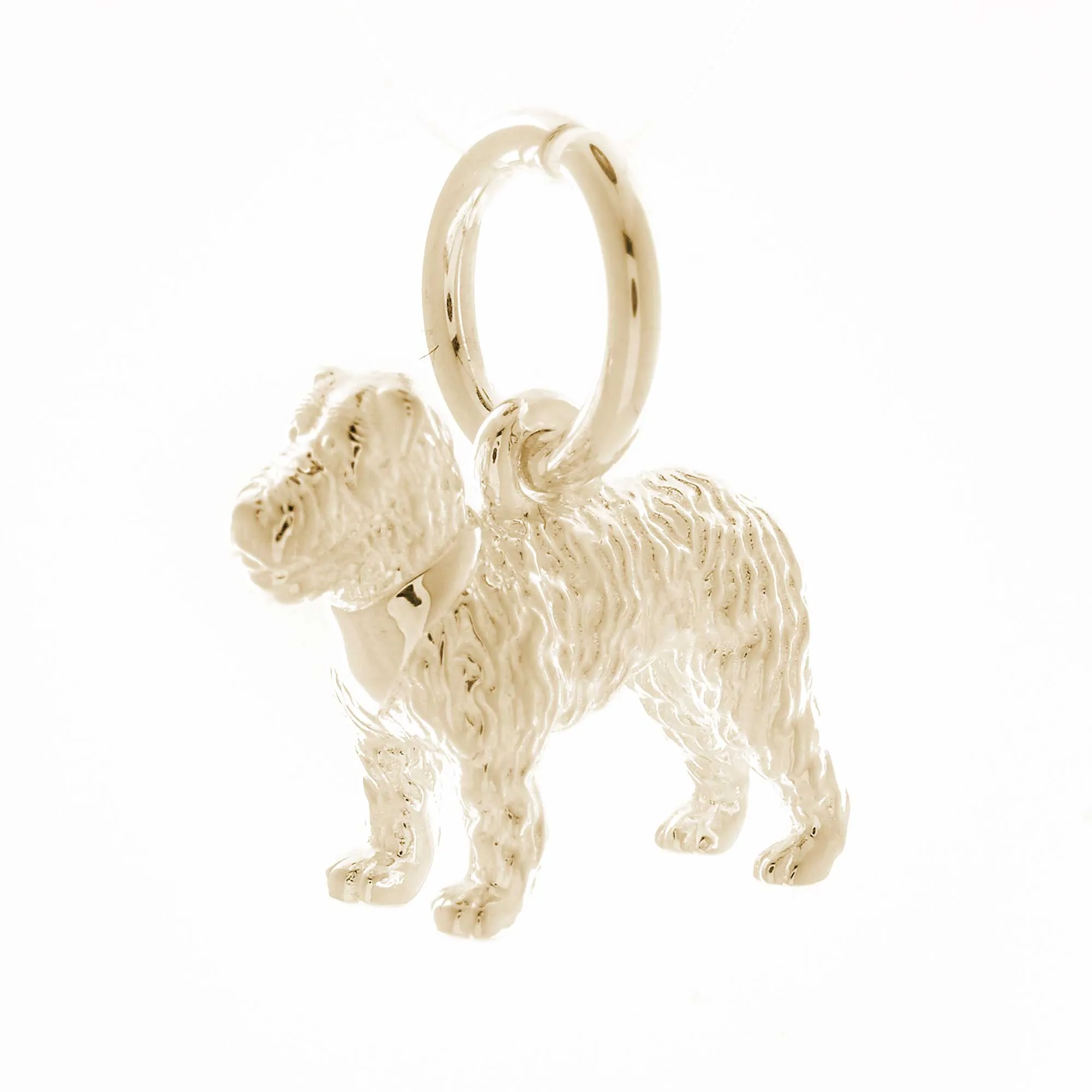 Fox Terrier Solid Gold Dog Charm