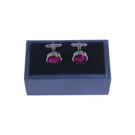 Fuschia Crystal Cufflinks