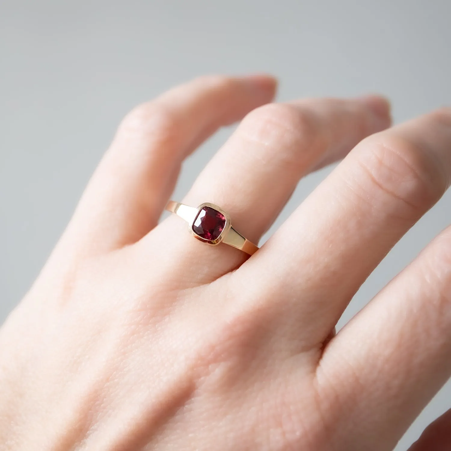 Garnet Cushion Ring