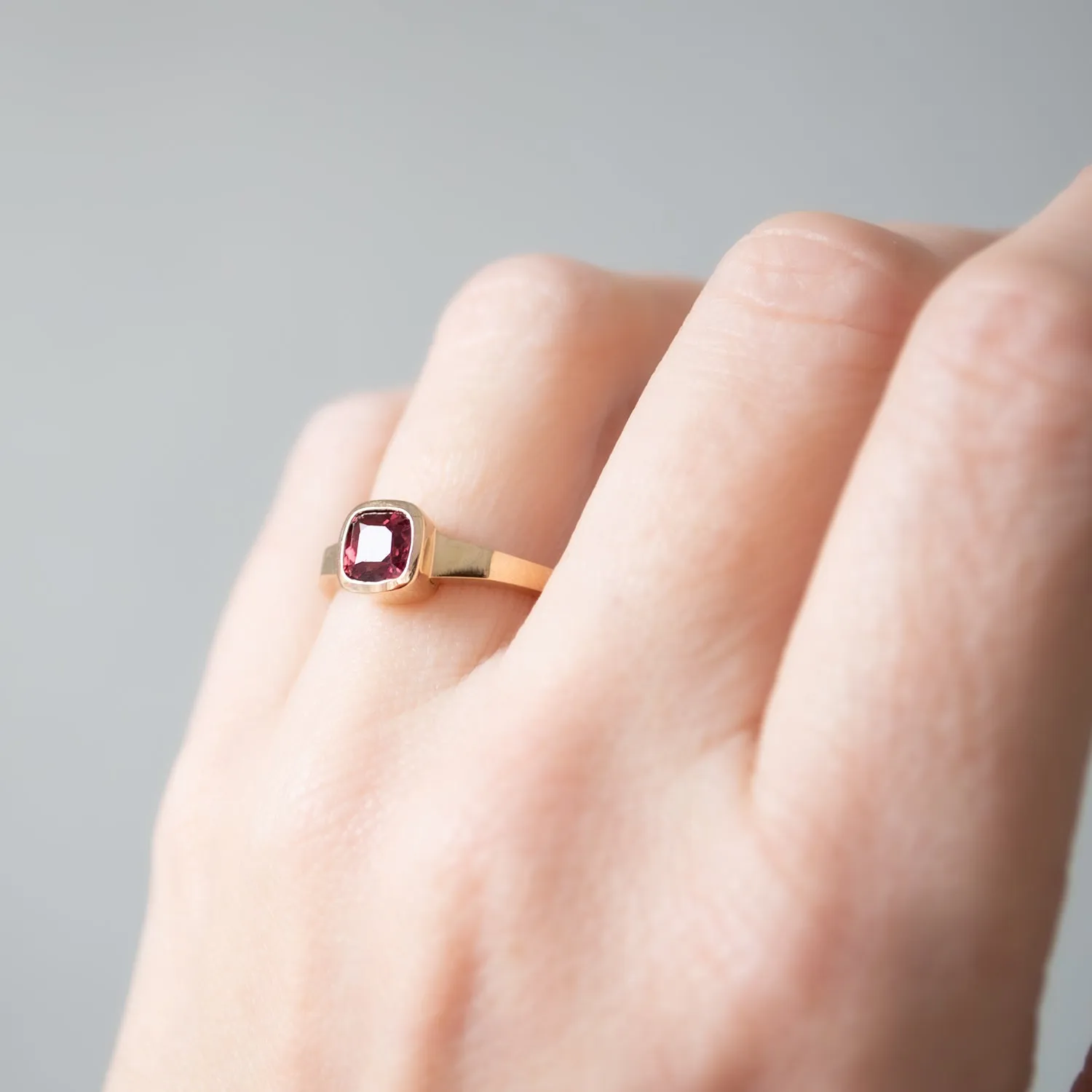 Garnet Cushion Ring