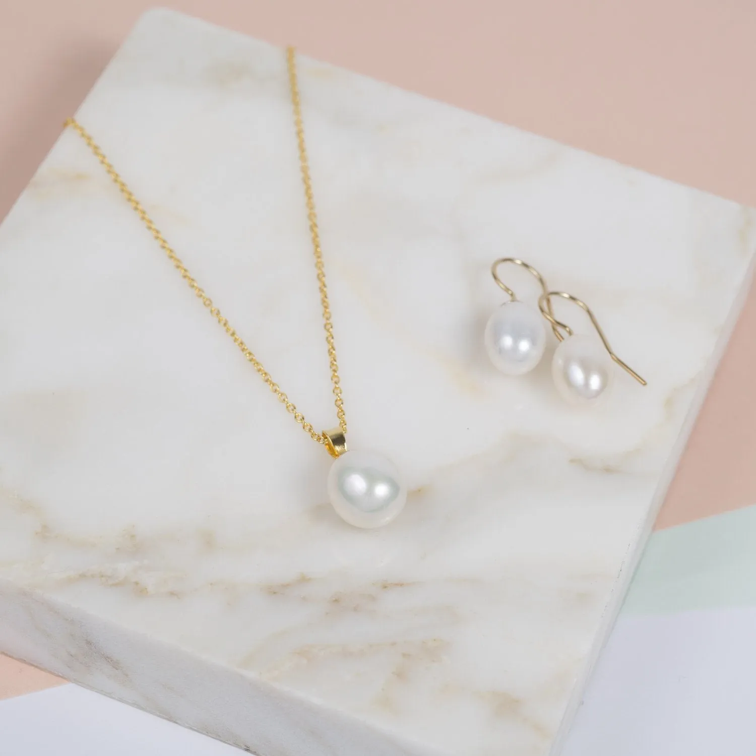 Gloucester White Freshwater Pearl & Gold Vermeil Jewellery Set