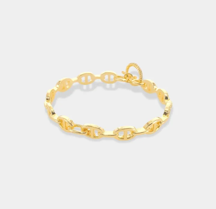 Gold Mariner Pave Cuff w/Toggle Lock