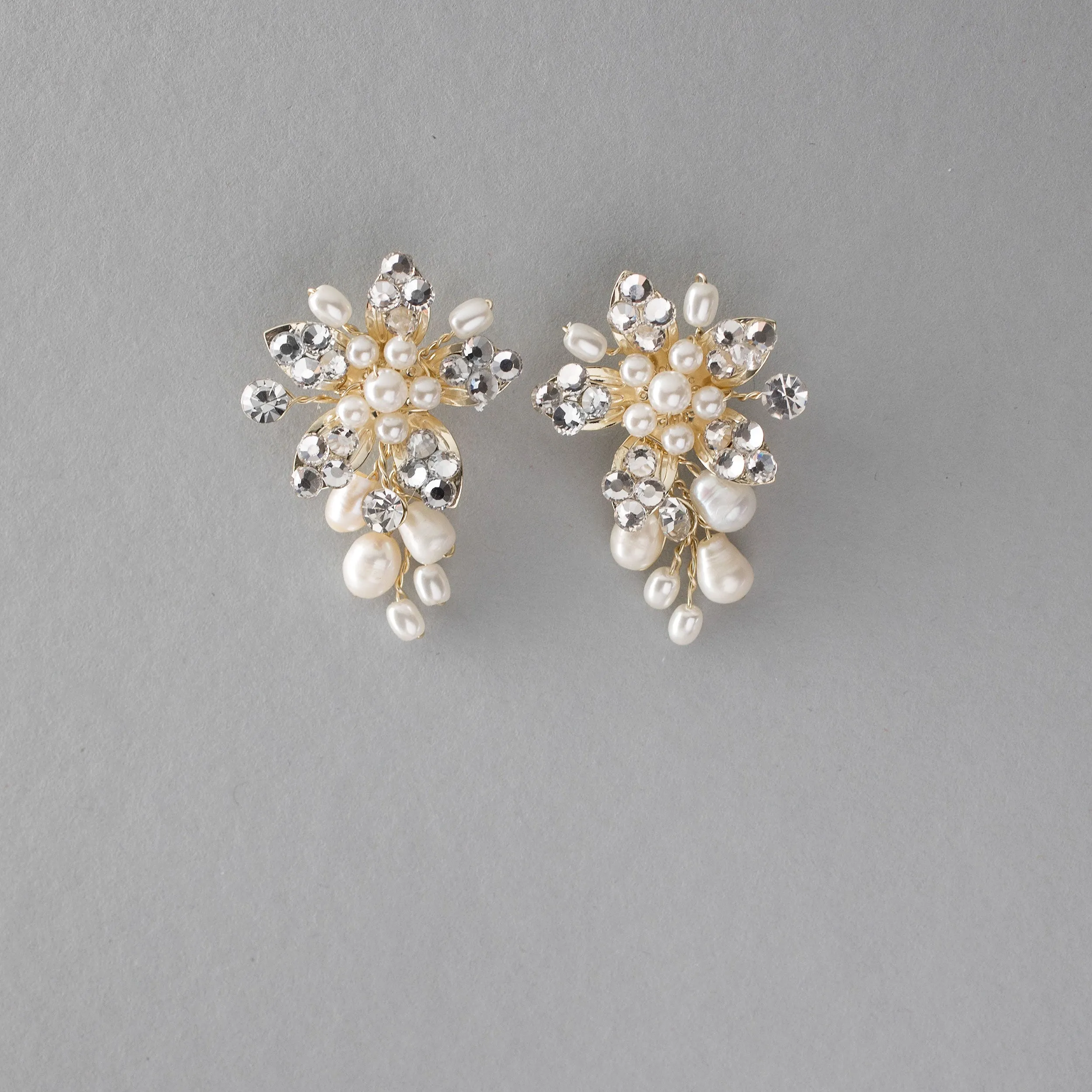 Handmade Freshwater Pearl Flower Earrings