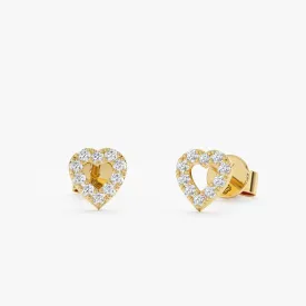 Heart Outline Diamond Studs, Penelope