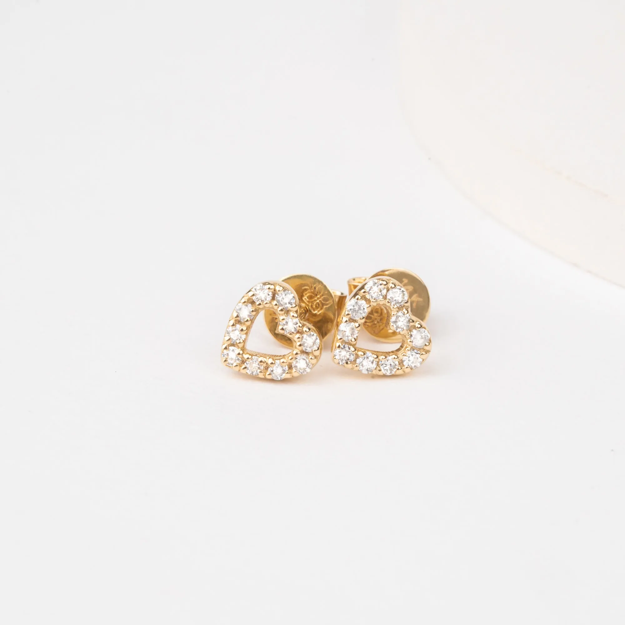 Heart Outline Diamond Studs, Penelope