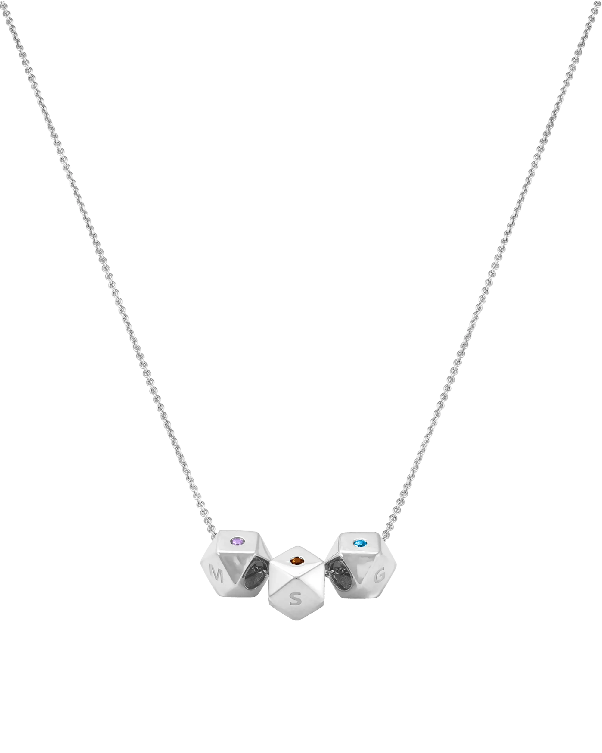 Hedra Birthstones Necklace - 925 Sterling Silver