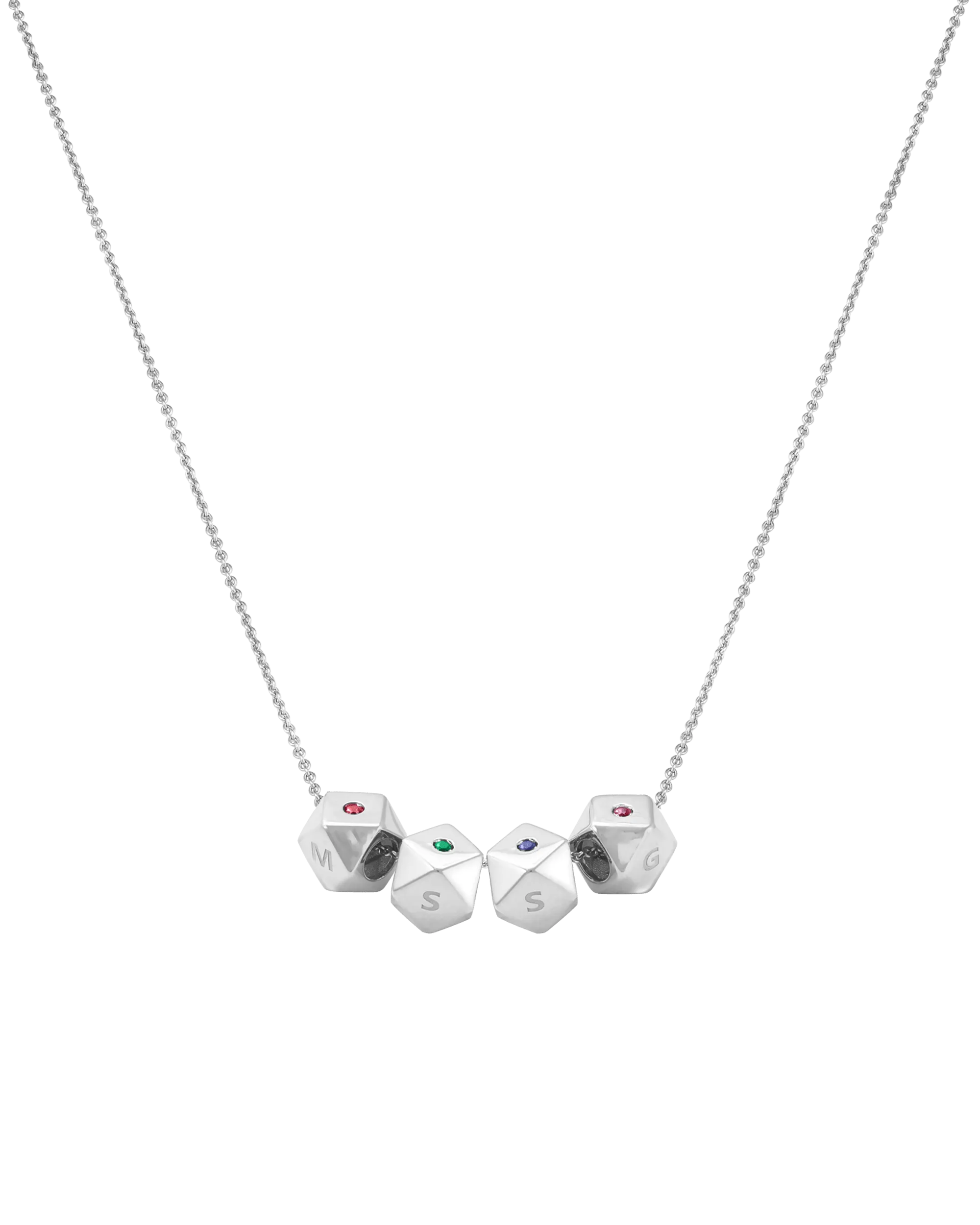 Hedra Birthstones Necklace - 925 Sterling Silver