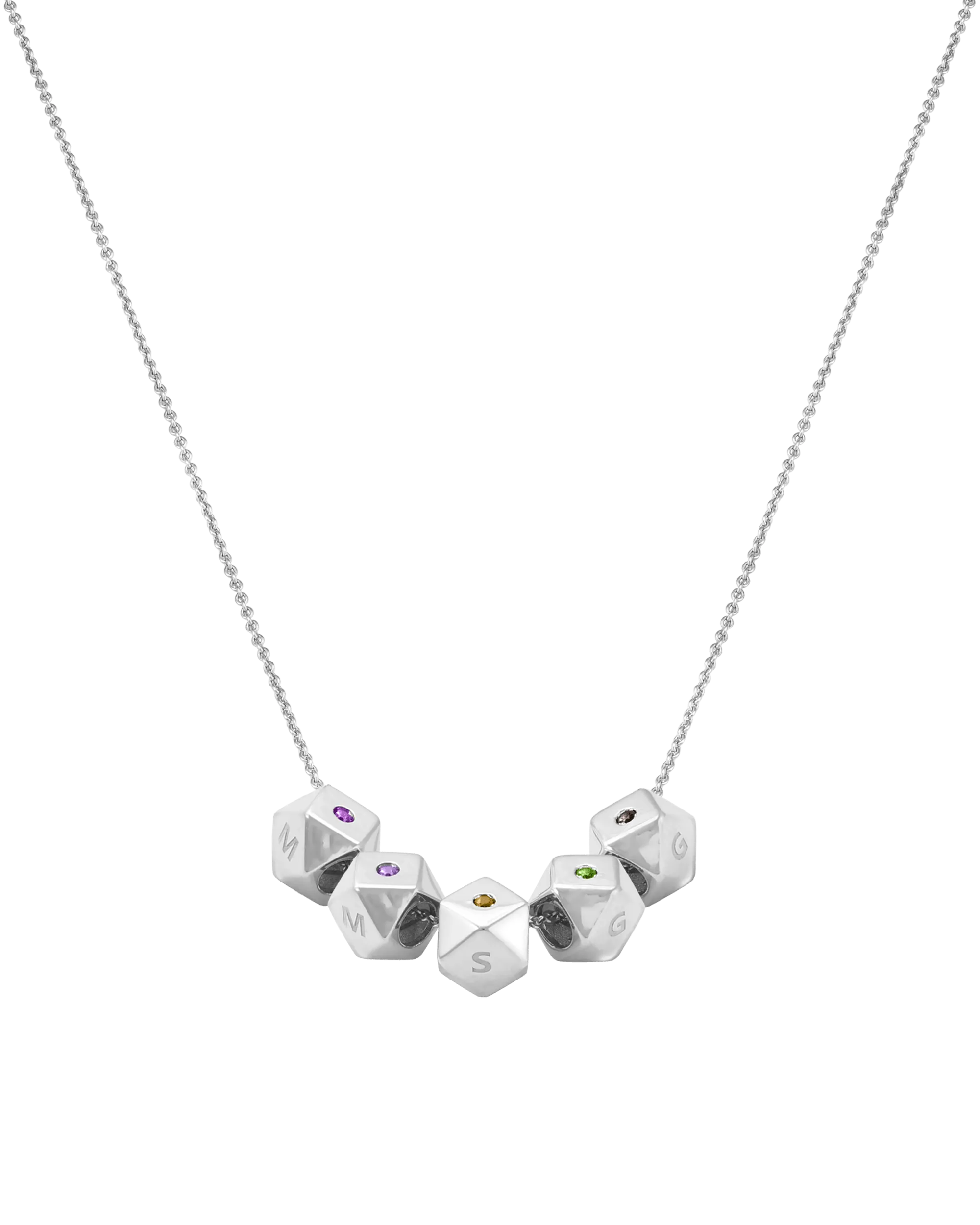 Hedra Birthstones Necklace - 925 Sterling Silver