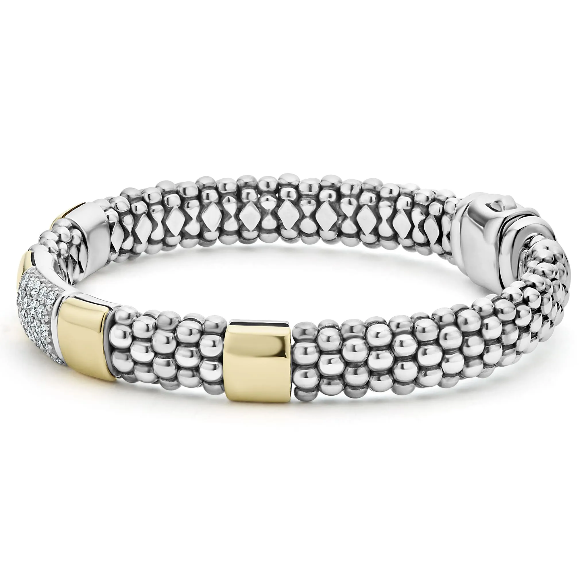 High Bar Two-Tone Diamond Bracelet | 9mm