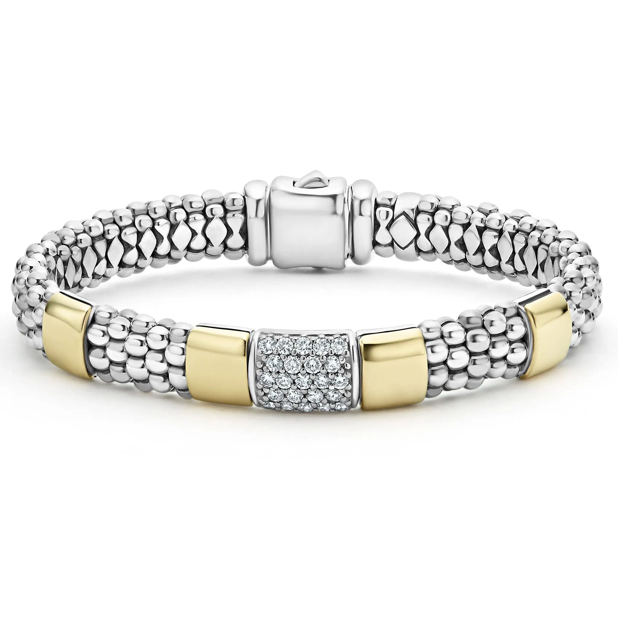 High Bar Two-Tone Diamond Bracelet | 9mm