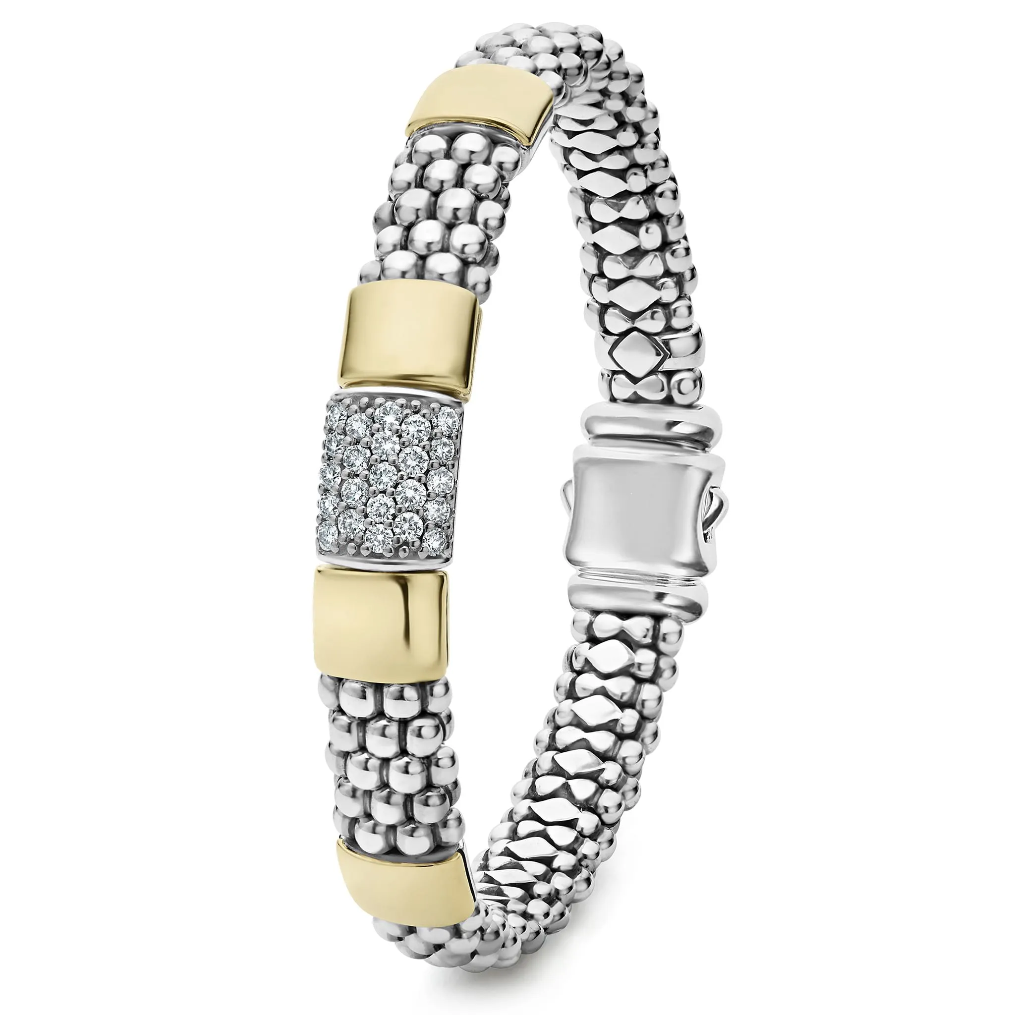 High Bar Two-Tone Diamond Bracelet | 9mm