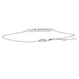 I Love Diamonds - 18 Karat Solid White Gold and Diamonds ID Bracelet