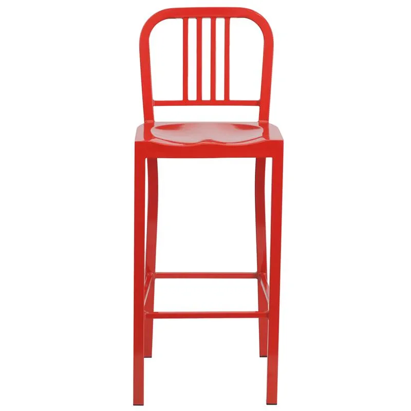 KÄli Red Industrial Low Back Bar Stool