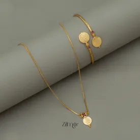 KY101739 - Gold Tone Kaashu Necklace Bangle Set