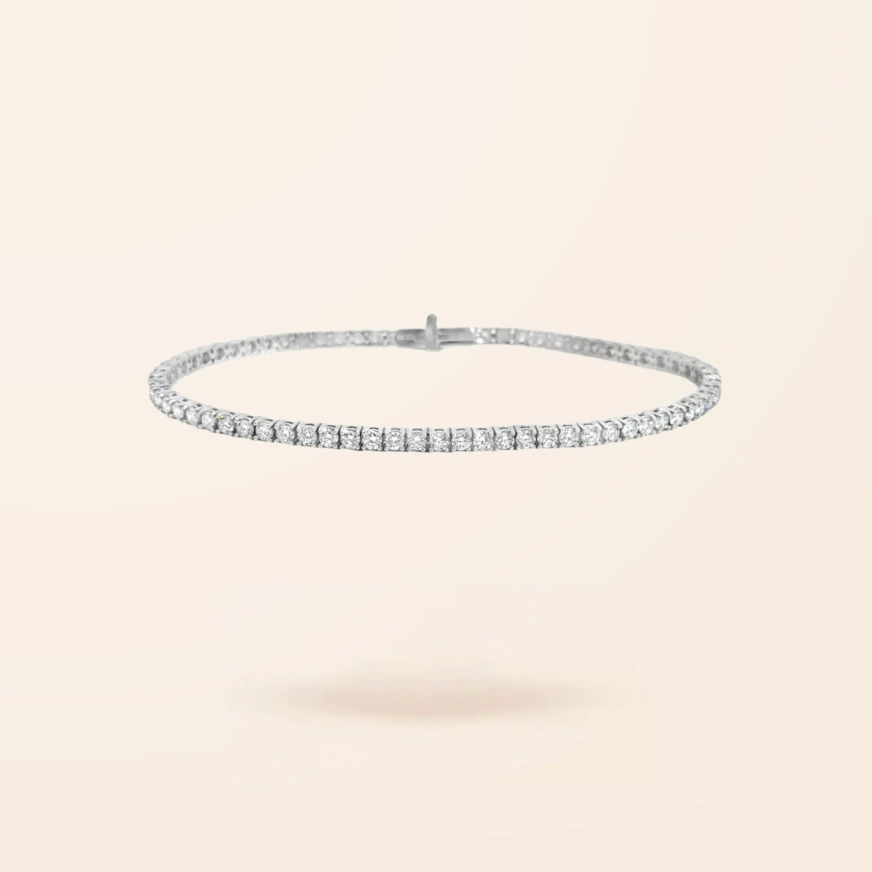 Lab Created 14K Gold Line Diamond Tennis Bracelet (3.14ct TW)