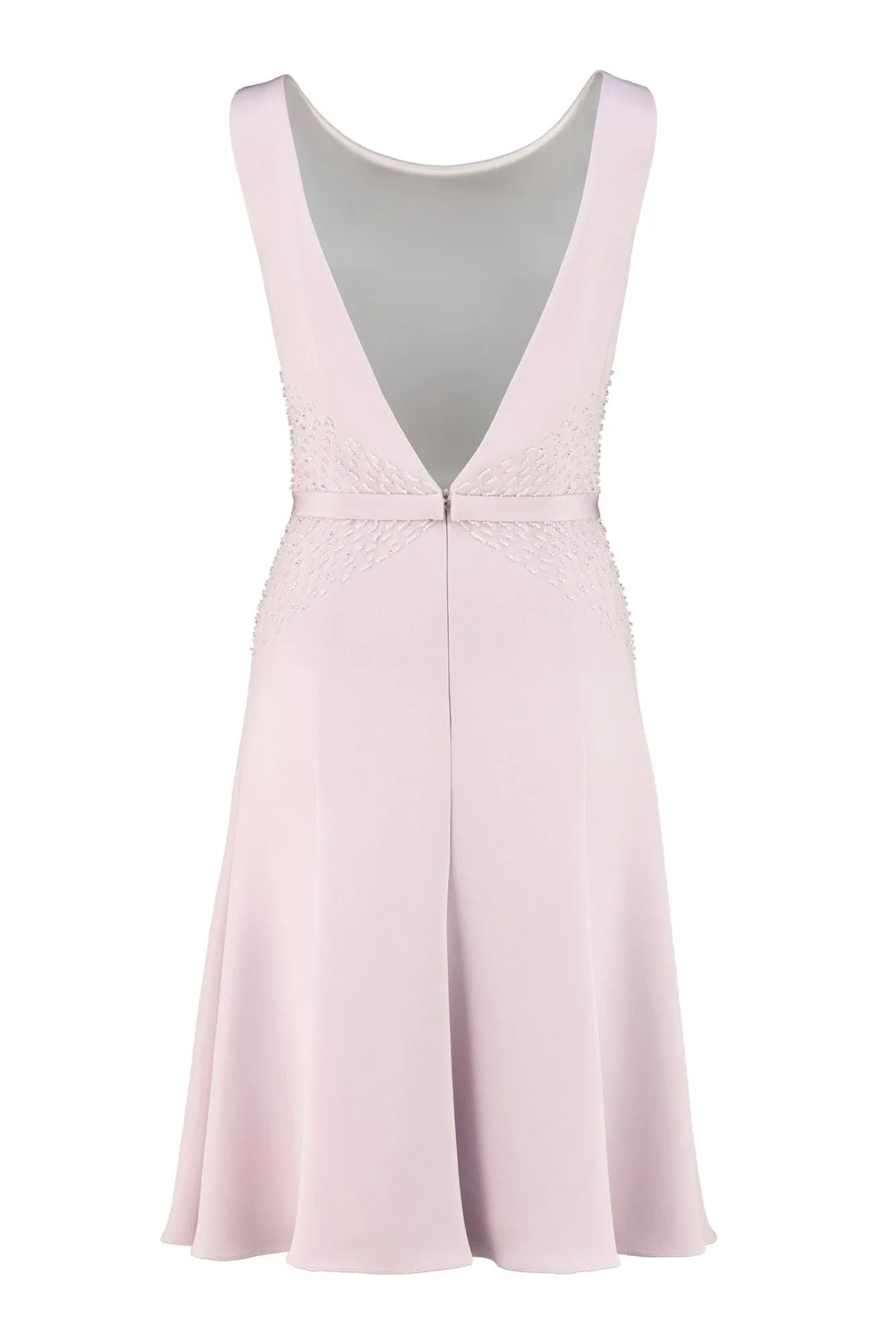 LAPAGERIA LITTLE LILAC SILK DRESS WITH CRYSTAL EMBROIDERY