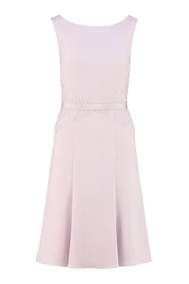 LAPAGERIA LITTLE LILAC SILK DRESS WITH CRYSTAL EMBROIDERY