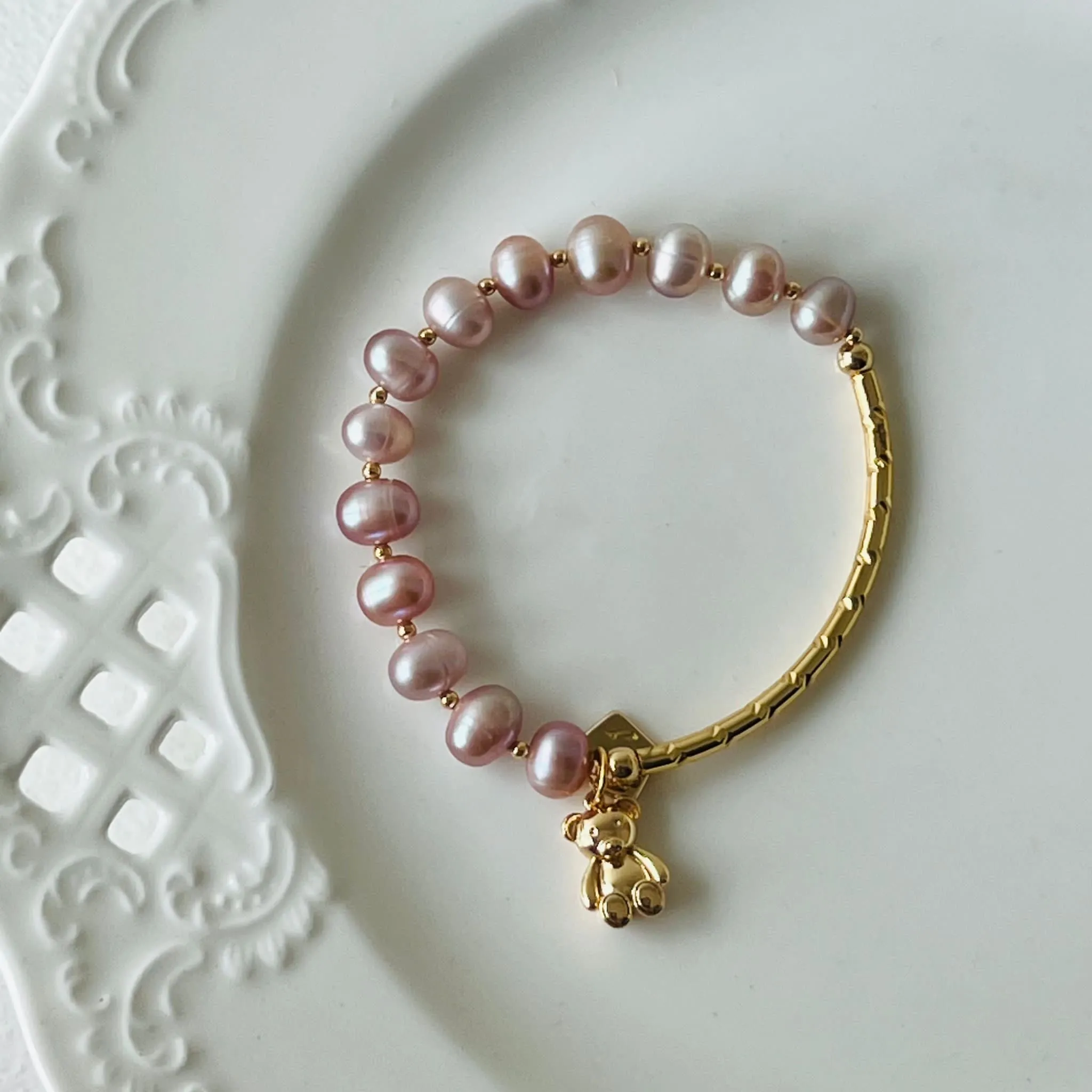 Lilac Pearl Baby Diadem Bracelet