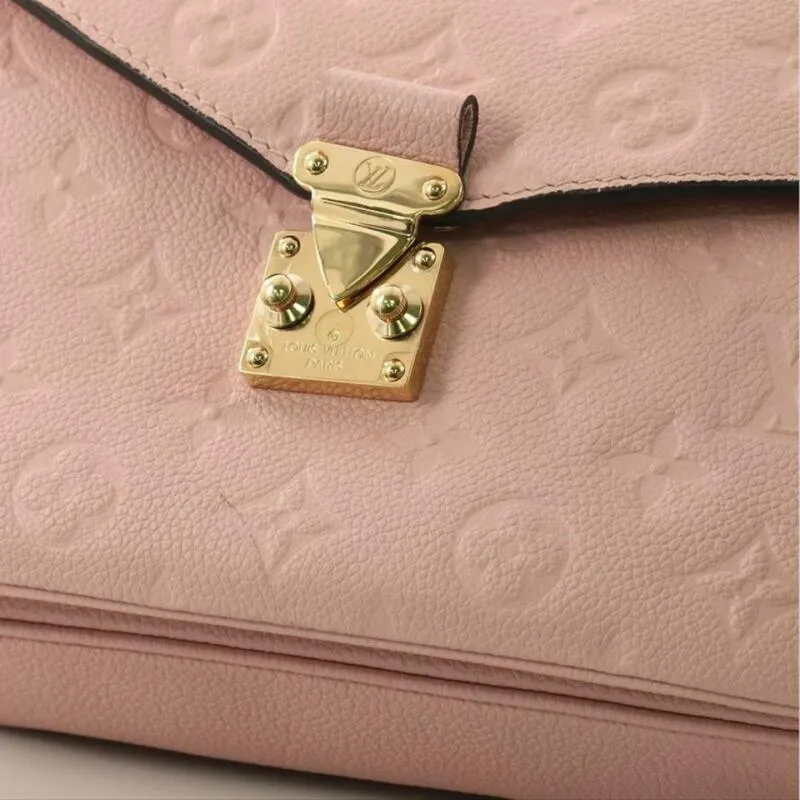 Louis Vuitton 2017 Pochette Metis Monogram Empreinte Pink Leather Cross Body Bag