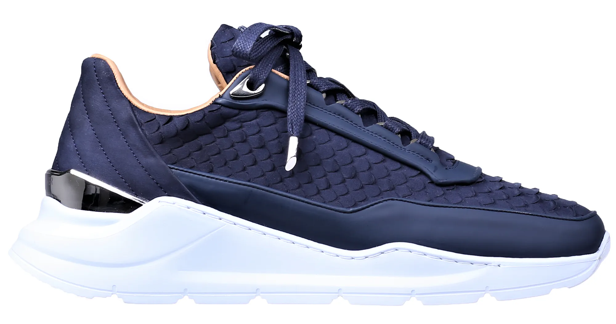 LOW-TOP BNJ HECTOR RUNNER  NAVY BLUE PYTHON CUT -MATT NAPPA