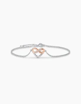 LVC Destiny Forever Love Diamond Bracelet in White and Rose Gold